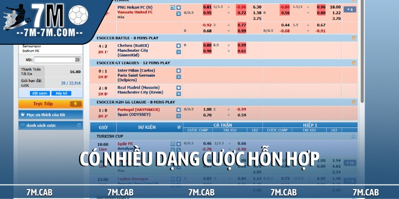 Có nhiều dạng cược hỗn hợp